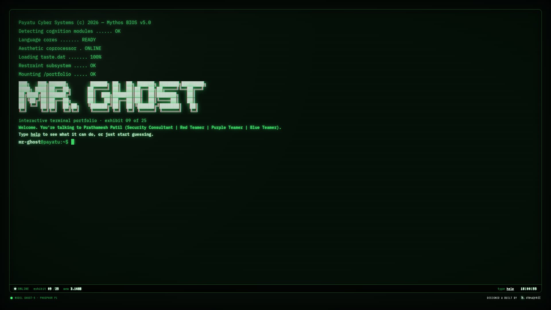 Main Green CRT Terminal Interface & Banner