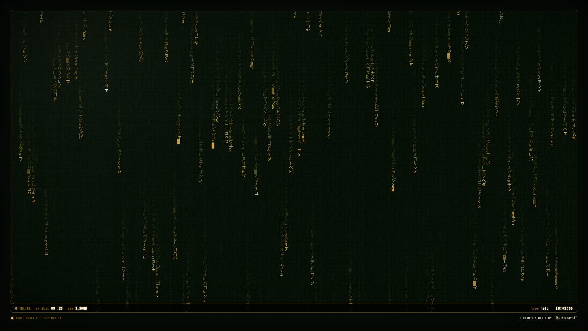 Green Matrix Digital Rain Effect